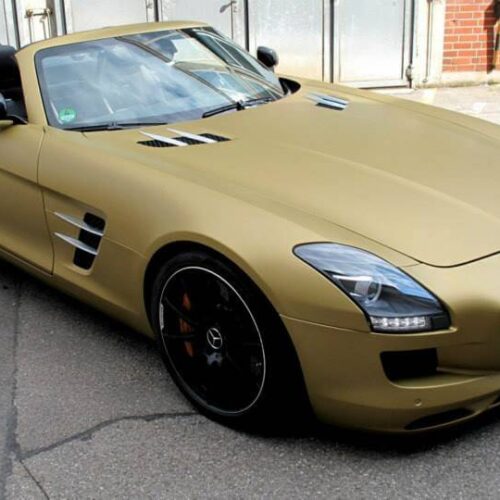 Mercedes-Benz SLS Roadster, Komplettfolierung, Gold Metallic