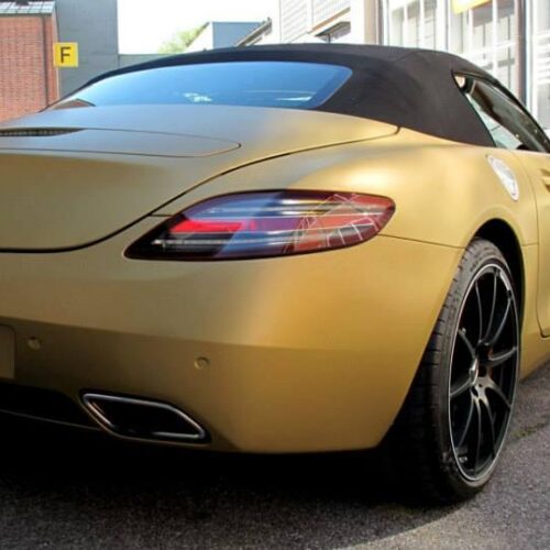 Mercedes-Benz SLS Roadster, Komplettfolierung, Gold Metallic