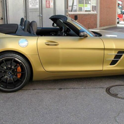 Mercedes-Benz SLS Roadster, Komplettfolierung, Gold Metallic