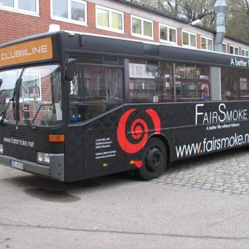 Bus - Komplettfolierung, Schwarz Matt, Branding