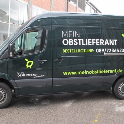 Beschriftung für einen Lieferwagen