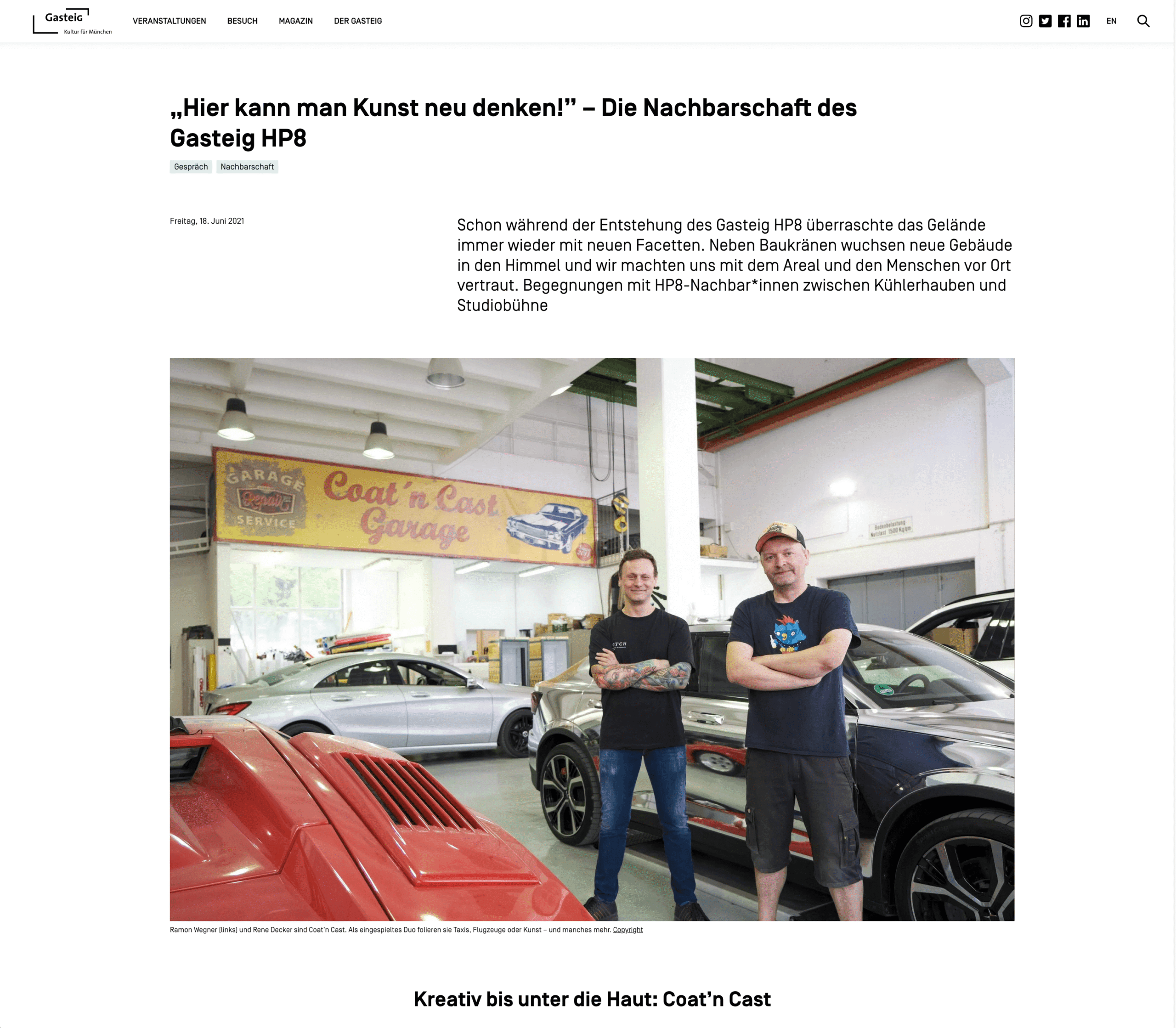 Coatn Cast im Gasteig Magazin
