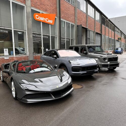 Steinschlagschutz mit PPF für einen Ferrari, einen Porsche und einen Brabus