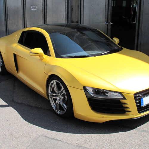 Audi R8 komplett foliert in gelb metallic